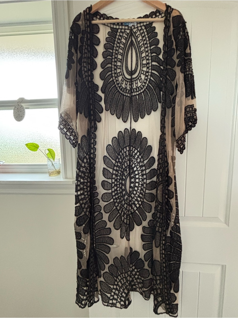 Rebellion Again Embroidered Duster Kimono/Cardigan | Size M